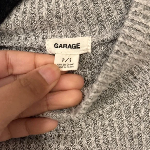 Garage Gray Cropped Ribbed Knit Sweater - Picture 5 of 5